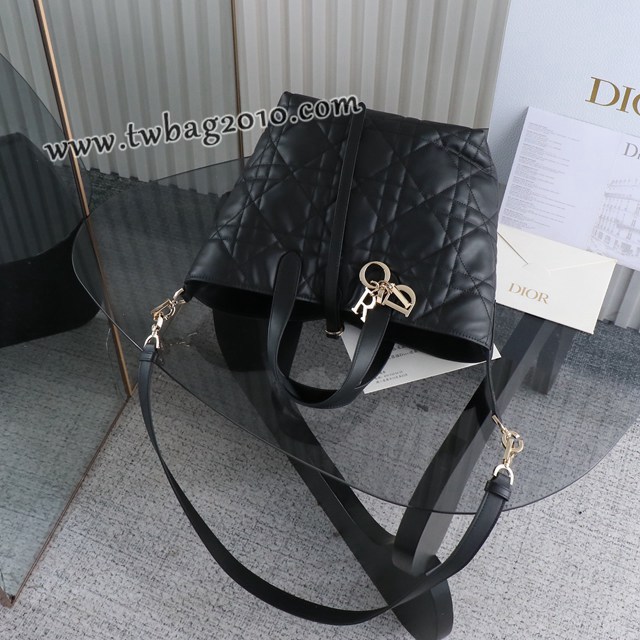 Dior专柜新款迪奥高仿原单原厂级Toujours竖版系列中号黑色M2835菜篮子 djfk1457